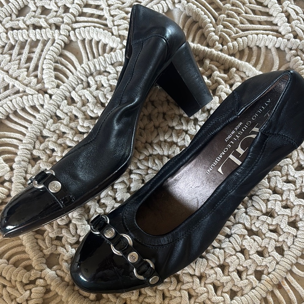 AGL Black Leather Loafers with Minimalist Design